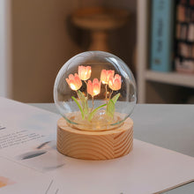Load image into Gallery viewer, DIY Handmade Light Ins Tulip Night Light Gift Fairy Light DIY Material Package Creative Flower Bedside Light Desktop Ornament Lamp
