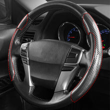 Load image into Gallery viewer, 2Pcs Universal Carbon Fiber Car Steering Wheel Cover Safe and Non-Slip Car Auto Interior Decoration Accessories Suitable Most Cars Four Seasons
