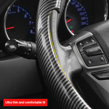 Load image into Gallery viewer, 2Pcs Universal Carbon Fiber Car Steering Wheel Cover Safe and Non-Slip Car Auto Interior Decoration Accessories Suitable Most Cars Four Seasons
