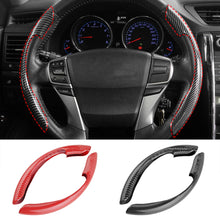 Load image into Gallery viewer, 2Pcs Universal Carbon Fiber Car Steering Wheel Cover Safe and Non-Slip Car Auto Interior Decoration Accessories Suitable Most Cars Four Seasons
