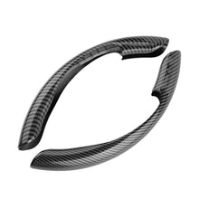 Load image into Gallery viewer, 2Pcs Universal Carbon Fiber Car Steering Wheel Cover Safe and Non-Slip Car Auto Interior Decoration Accessories Suitable Most Cars Four Seasons
