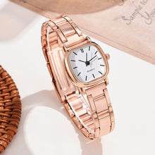 Load image into Gallery viewer, Fashion Steel Band Square Dial Watch Women's Rose Gold Quartz Watch Retro Casual Ladies Wristwatch
