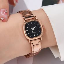 Load image into Gallery viewer, Fashion Steel Band Square Dial Watch Women's Rose Gold Quartz Watch Retro Casual Ladies Wristwatch
