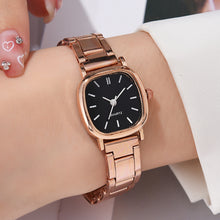 Load image into Gallery viewer, Fashion Steel Band Square Dial Watch Women's Rose Gold Quartz Watch Retro Casual Ladies Wristwatch
