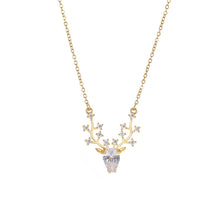 Load image into Gallery viewer, Elk Pendant Necklace Fashionable Creative Simple Diamond Chain Splicing Necklace Clavicle Chain Jewelry Accessory
