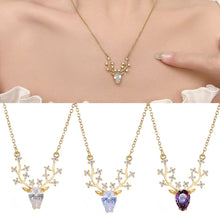 Load image into Gallery viewer, Elk Pendant Necklace Fashionable Creative Simple Diamond Chain Splicing Necklace Clavicle Chain Jewelry Accessory
