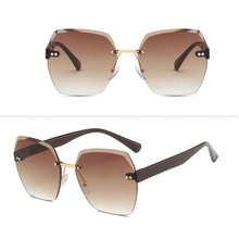 Load image into Gallery viewer, Frameless Cut Edge Sunglasses Dual Color Gradient Summer Beach Sunglasses Fashion Women's Windproof Driving Glasses
