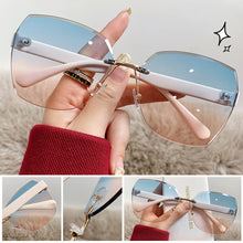 Load image into Gallery viewer, Frameless Cut Edge Sunglasses Dual Color Gradient Summer Beach Sunglasses Fashion Women's Windproof Driving Glasses
