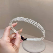 Load image into Gallery viewer, Women Lace Pearls Hair Hoop Hair Compression Headband All-match Temperament Simple Headband Hair Accessories
