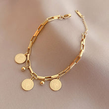 Load image into Gallery viewer, Titanium Steel Personalized Round Pendant Bracelet Exquisite Alloy Bracelet Women Hand Jewelry Accessories
