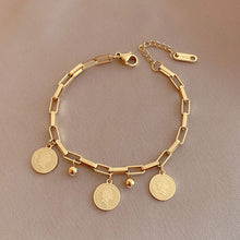 Load image into Gallery viewer, Titanium Steel Personalized Round Pendant Bracelet Exquisite Alloy Bracelet Women Hand Jewelry Accessories
