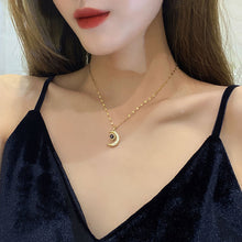 Load image into Gallery viewer, Diamond Moon Projection Necklace In 100 Languages I Love You Couple Necklace Birthday Gift Women Elegant Necklace
