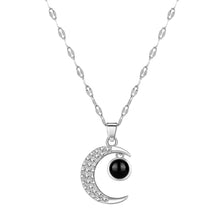 Load image into Gallery viewer, Diamond Moon Projection Necklace In 100 Languages I Love You Couple Necklace Birthday Gift Women Elegant Necklace
