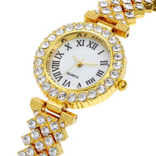 Load image into Gallery viewer, Shiny Fashion Roman Patterned Diamond Studded Women's Performance Watch Quartz Bracelet Daily Ladies Wristwatch
