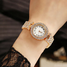 Load image into Gallery viewer, Shiny Fashion Roman Patterned Diamond Studded Women's Performance Watch Quartz Bracelet Daily Ladies Wristwatch
