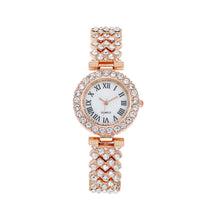 Load image into Gallery viewer, Shiny Fashion Roman Patterned Diamond Studded Women's Performance Watch Quartz Bracelet Daily Ladies Wristwatch
