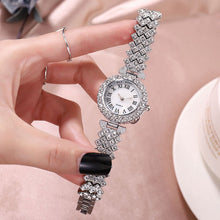 Load image into Gallery viewer, Shiny Fashion Roman Patterned Diamond Studded Women's Performance Watch Quartz Bracelet Daily Ladies Wristwatch
