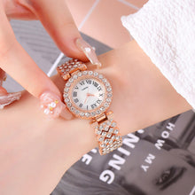 Load image into Gallery viewer, Shiny Fashion Roman Patterned Diamond Studded Women's Performance Watch Quartz Bracelet Daily Ladies Wristwatch
