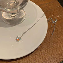 Load image into Gallery viewer, Heart Love Necklace Shiny Moonstone Necklace Clavicle Chain Female Jewelry Accessory Elegant Women Clavicular Chain
