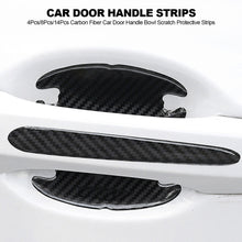 Load image into Gallery viewer, 4Pcs/8Pcs/14Pcs Carbon Fiber Car Door Handle Bowl Scratch Protective Strips Stickers Protector Car Handle Anti-collision Protection Strips
