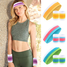 Load image into Gallery viewer, Fashion Unisex Sweat Absorption Sports Towel Headband Wrist Strap Set Fitness Running Basketball Yoga Antiperspirant Headband Anti-Wrist Strap Sports Protective Equipment

