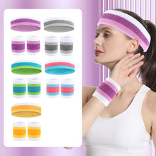 Load image into Gallery viewer, Fashion Unisex Sweat Absorption Sports Towel Headband Wrist Strap Set Fitness Running Basketball Yoga Antiperspirant Headband Anti-Wrist Strap Sports Protective Equipment
