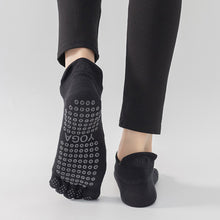 Load image into Gallery viewer, Women Five-Finger Yoga Socks Cotton Non-Slip Breathable Heel Lift Embroidery Backless Sports Toe Socks Fitness Pilates Ballet Equipment
