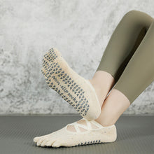 Load image into Gallery viewer, Five-Finger Interlace Yoga Socks Professional Cotton Exercise Short Socks Pilates Ballet Silicone Non-Slip Fitness Equipment
