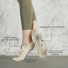 Load image into Gallery viewer, Five-Finger Interlace Yoga Socks Professional Cotton Exercise Short Socks Pilates Ballet Silicone Non-Slip Fitness Equipment

