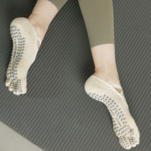 Load image into Gallery viewer, Five-Finger Interlace Yoga Socks Professional Cotton Exercise Short Socks Pilates Ballet Silicone Non-Slip Fitness Equipment
