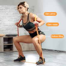 Load image into Gallery viewer, Latex Tpe Fat Burning Build Muscle Shape Resistance Band Exercise Fitness Strength Training Elastic Band Pull-Up Squat Yoga Pilates Weight Rally Circle
