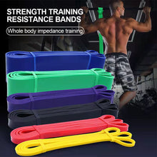 Load image into Gallery viewer, Latex Tpe Fat Burning Build Muscle Shape Resistance Band Exercise Fitness Strength Training Elastic Band Pull-Up Squat Yoga Pilates Weight Rally Circle
