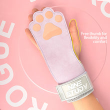 Load image into Gallery viewer, Professional Woman Hard Pull Power Belt Dog Claw Shape Cowhide Wrist Brace Grip Strap Pull-Up Dumbbell Horizontal Bar Fitness Non-Slip Gloves
