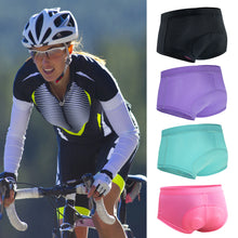 Load image into Gallery viewer, Mountain Bike Riding Briefs Women Breathable Shock Absorbing 3D Silicone Pad Triangle Sports Underwear Comfortable Tight Riding Shorts
