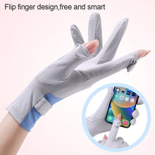 Load image into Gallery viewer, Summer Women's Sunscreen Gloves Flip Finger Anti-Slip Ice Silk Breathable Driving Riding Outdoor UV Protection Gloves
