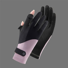 Load image into Gallery viewer, Summer Women's Sunscreen Gloves Flip Finger Anti-Slip Ice Silk Breathable Driving Riding Outdoor UV Protection Gloves
