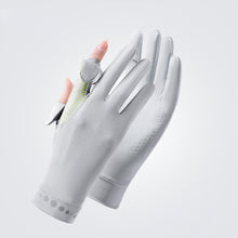 Load image into Gallery viewer, Summer Women's Sunscreen Gloves Flip Finger Anti-Slip Ice Silk Breathable Driving Riding Outdoor UV Protection Gloves
