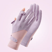 Load image into Gallery viewer, Summer Women's Sunscreen Gloves Flip Finger Anti-Slip Ice Silk Breathable Driving Riding Outdoor UV Protection Gloves
