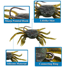 Load image into Gallery viewer, 13CM/33.5G Submerged Long Cast Crab Soft Bait Anti-Hanging Bottom Double Hook Simulation Lure Bait Fishing Accessories

