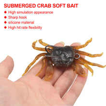 Load image into Gallery viewer, 13CM/33.5G Submerged Long Cast Crab Soft Bait Anti-Hanging Bottom Double Hook Simulation Lure Bait Fishing Accessories
