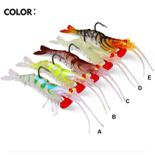 Load image into Gallery viewer, 6G/13G/19G Silicone Luminous Five Section Soft Shrimp Bait With Lead Drop Simulation Broken Section Shrimp Bait Fishing Accessories

