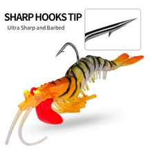 Load image into Gallery viewer, 6G/13G/19G Silicone Luminous Five Section Soft Shrimp Bait With Lead Drop Simulation Broken Section Shrimp Bait Fishing Accessories
