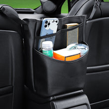 Load image into Gallery viewer, Leather Car Seats Storage Pocket Between Organizer Seat Gap Bag Hanging Auto Net Pocket Handbag Holder
