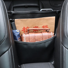 Load image into Gallery viewer, Leather Car Seats Storage Pocket Between Organizer Seat Gap Bag Hanging Auto Net Pocket Handbag Holder

