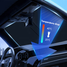 Load image into Gallery viewer, 134x128cm/142x132cm Car Front Window Curtains UV Refletive Protection Windshield Sun Shade Cover Sun Visor Foldable For Vehicle Summer Cooling
