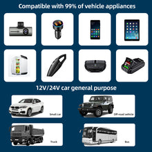 Load image into Gallery viewer, Car Cigarette Lighter Socket Splitter Blue Atmosphere Light PD QC3.0 2 USB Charger C Ports For Mobile Phone DVR Charging 12V-24V
