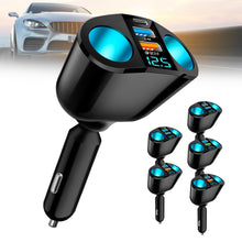 Load image into Gallery viewer, Car Cigarette Lighter Socket Splitter Blue Atmosphere Light PD QC3.0 2 USB Charger C Ports For Mobile Phone DVR Charging 12V-24V
