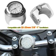 Load image into Gallery viewer, Motorcycle Handlebar Clock Thermometer Luminous Dial Clock 22-25mm Motorbike Handlebar Mount For Yamaha Kawasaki Accessories
