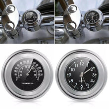 Load image into Gallery viewer, 22-25mm Motorcycle Motorbike Handlebar Thermometer Fit For Harley Honda Yamaha Motorcycle Ornament Quartz Clock
