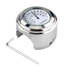 Load image into Gallery viewer, 22-25mm Motorcycle Motorbike Handlebar Thermometer Fit For Harley Honda Yamaha Motorcycle Ornament Quartz Clock
